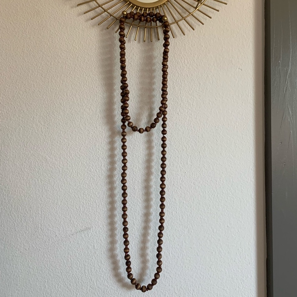 Long wooden 30 inch necklace